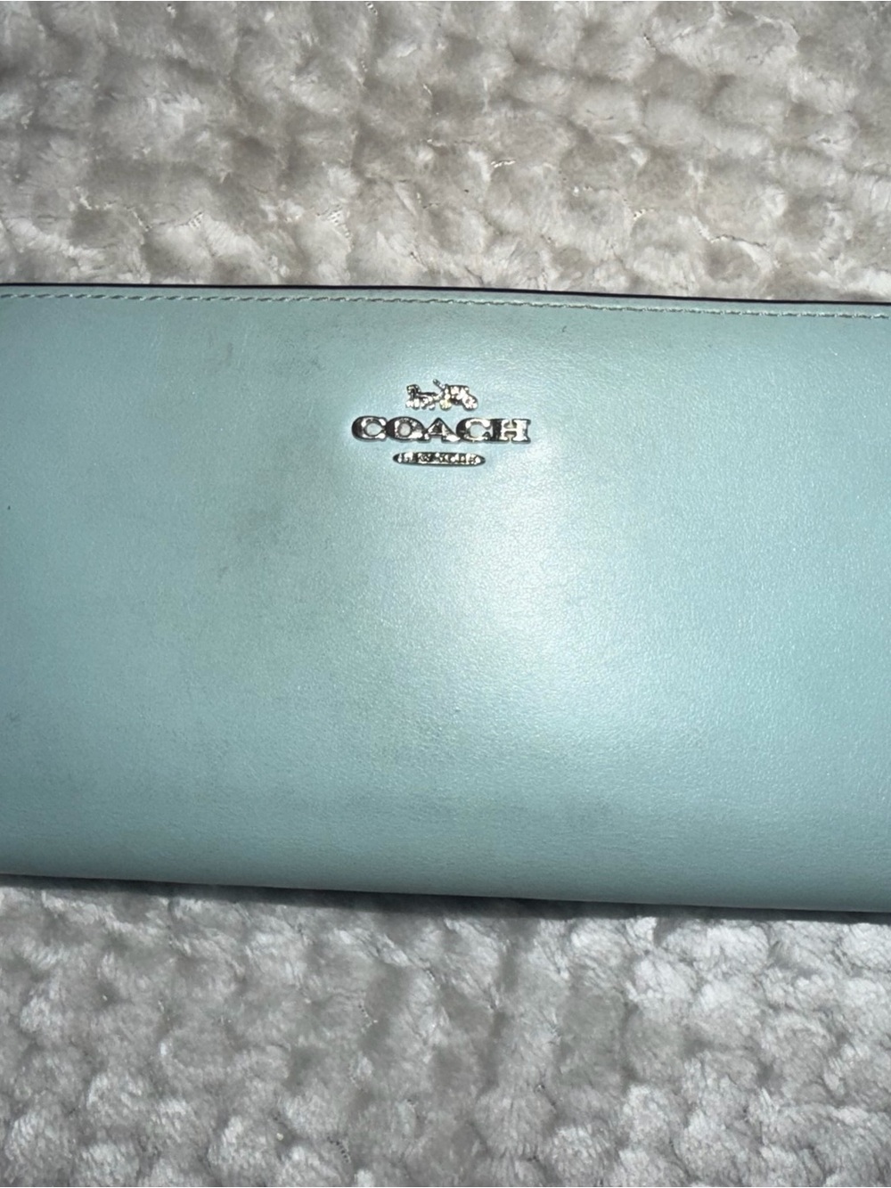 COACH genuine Leather Wallet in Light Blue
